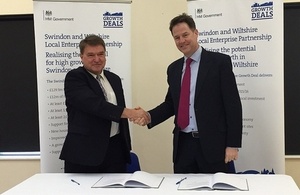 Clegg in Swindon to sign ‘historic’ £129m deal to boost local economy