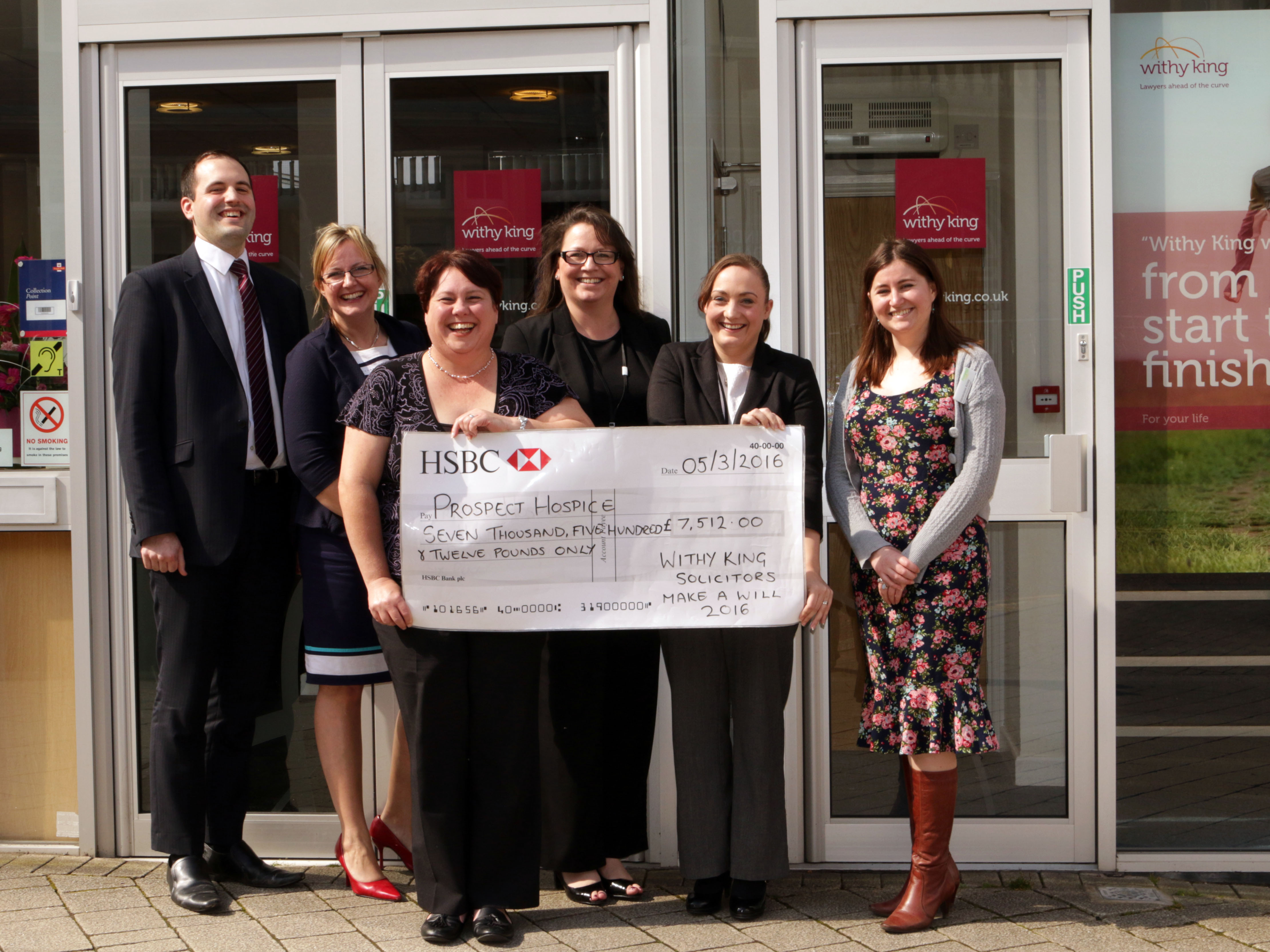 Prospect Hospice benefits to tune of £7,500 from Withy King’s support for Make A Will Month